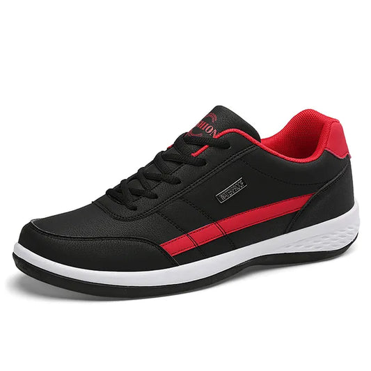 Elegante Lederen Herensneakers | Ademend en Niet-Slip Casual Schoenen voor Heren in Wit en Zwart-1