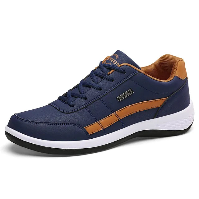 Variant image for Elegante Lederen Herensneakers | Ademend en Niet-Slip Casual Schoenen voor Heren in Wit en Zwart-17
