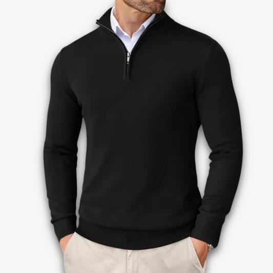 Lichtgewicht Katoenen Trui | Heren Quarter-Zip 0