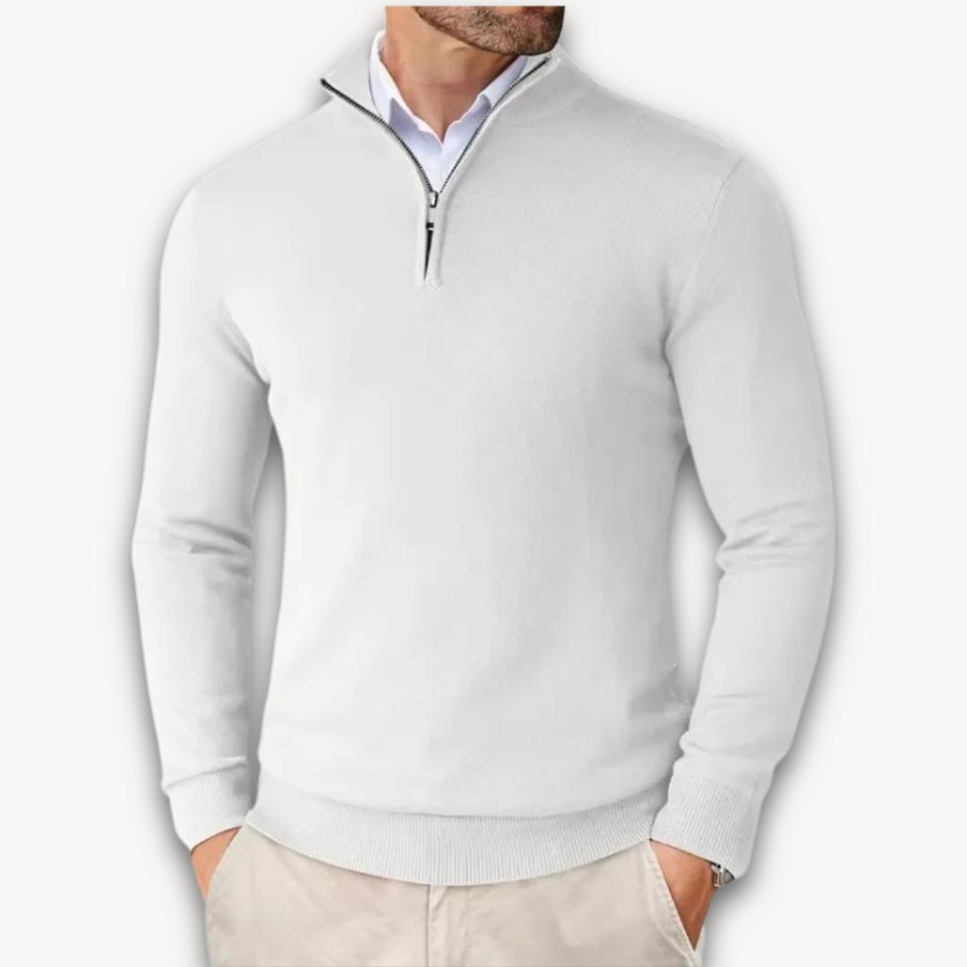 Lichtgewicht Katoenen Trui | Heren Quarter-Zip 2