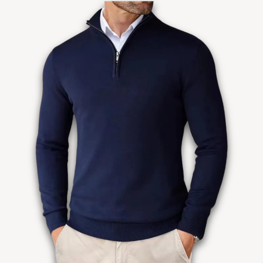 Lichtgewicht Katoenen Trui | Heren Quarter-Zip 3