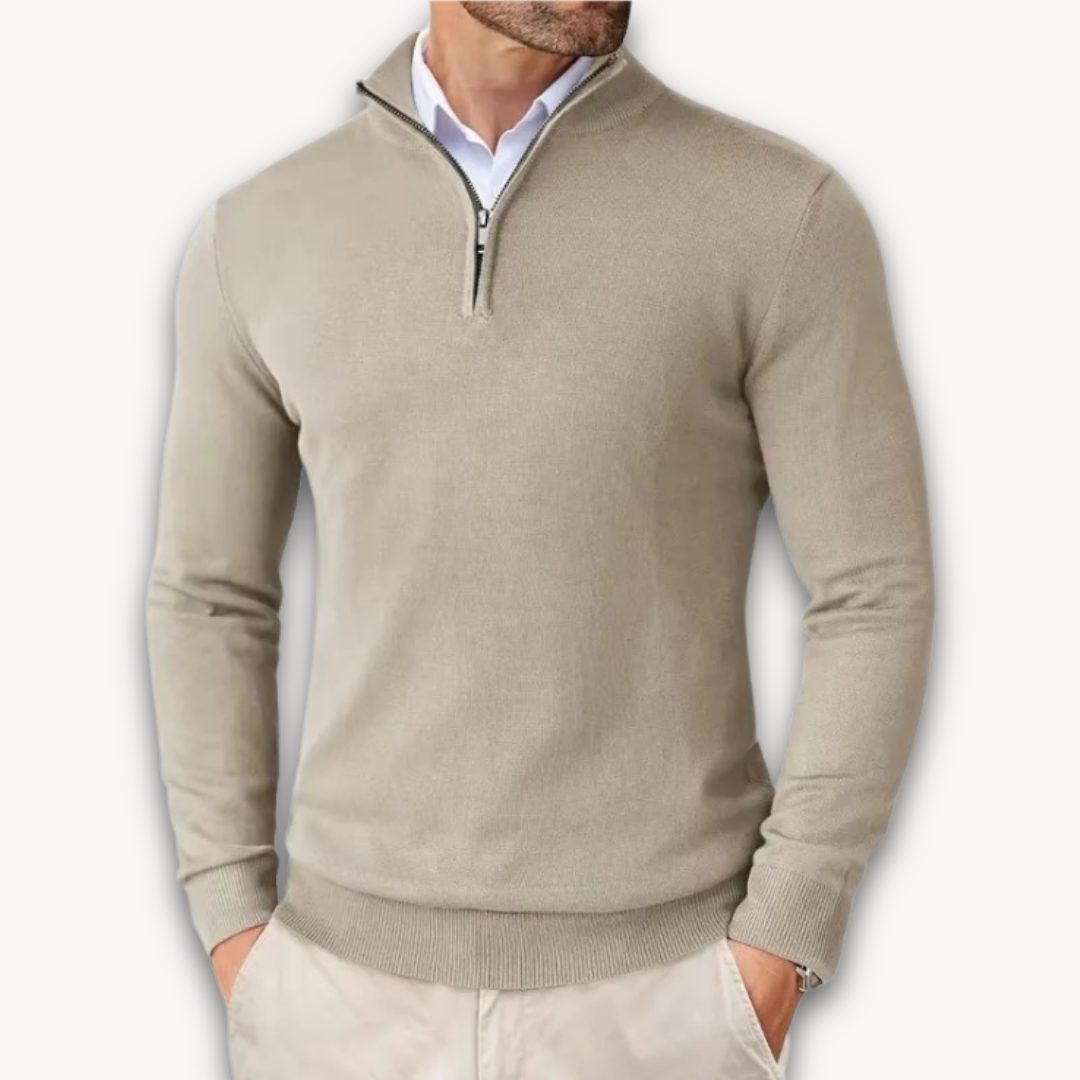 Lichtgewicht Katoenen Trui | Heren Quarter-Zip 4
