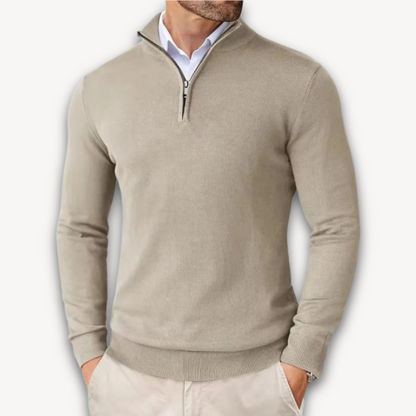 Lichtgewicht Katoenen Trui | Heren Quarter-Zip 4