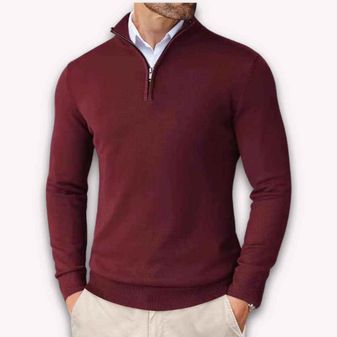Lichtgewicht Katoenen Trui | Heren Quarter-Zip 5