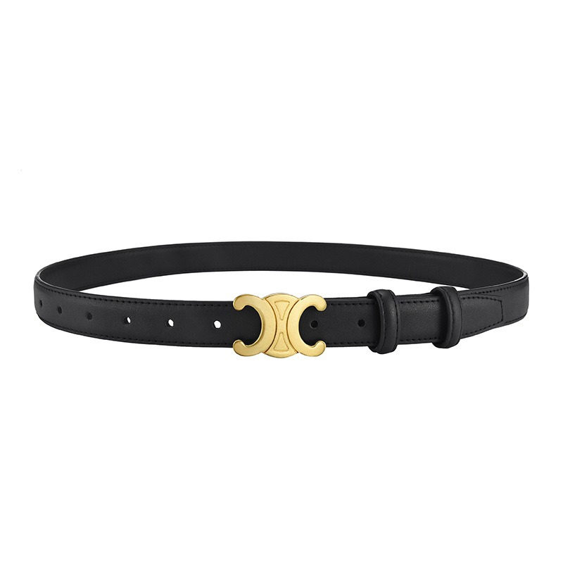 Luxe Gouden Accent Riem Dames | Leren Riem Accessoire 0