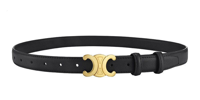 Luxe Gouden Accent Riem Dames | Leren Riem Accessoire 0