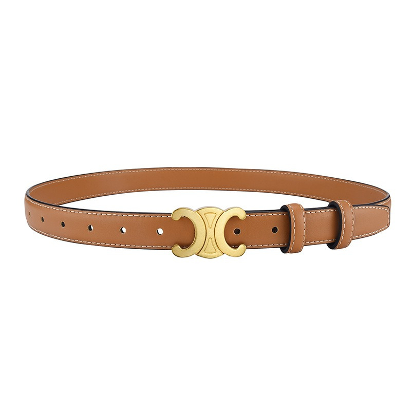Luxe Gouden Accent Riem Dames | Leren Riem Accessoire 1