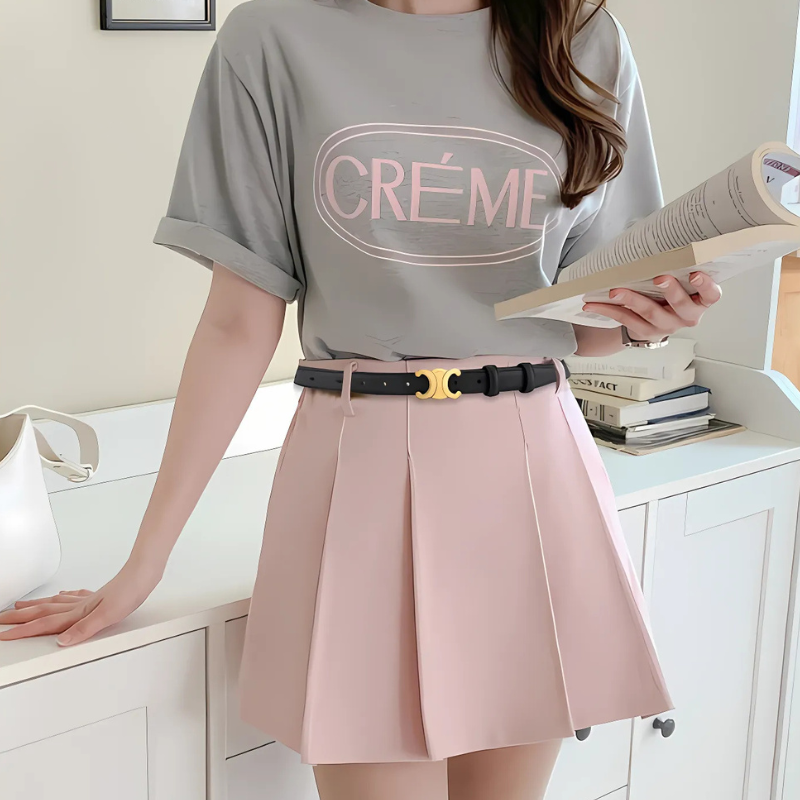 Luxe Gouden Accent Riem Dames | Leren Riem Accessoire 2