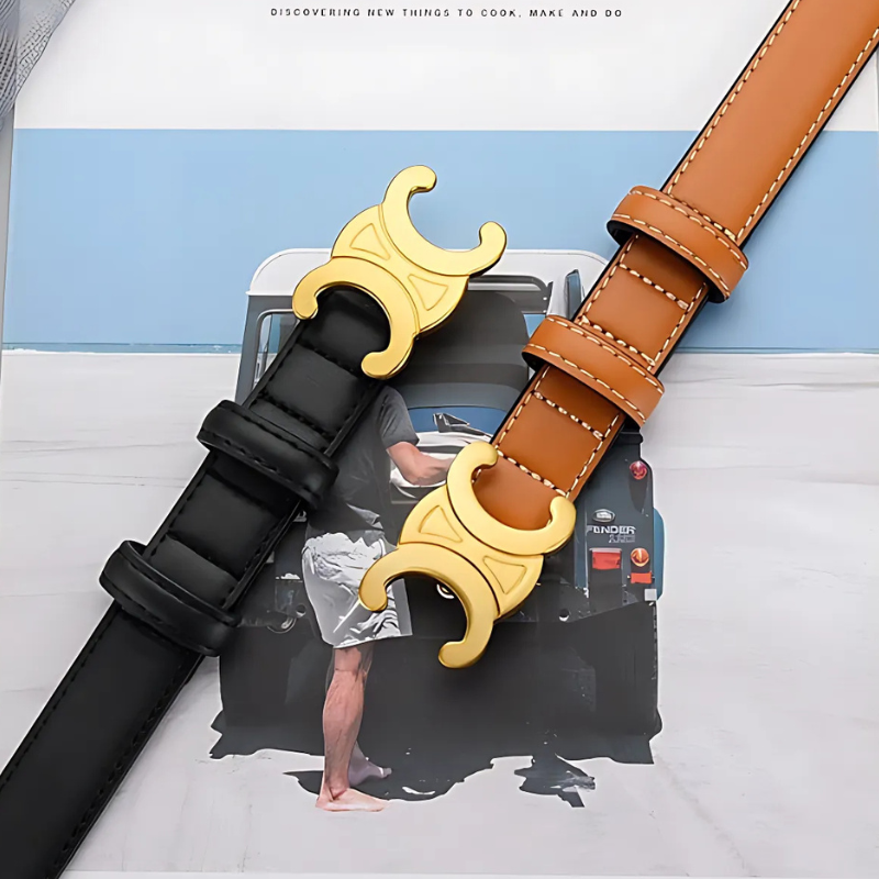 Luxe Gouden Accent Riem Dames | Leren Riem Accessoire 5