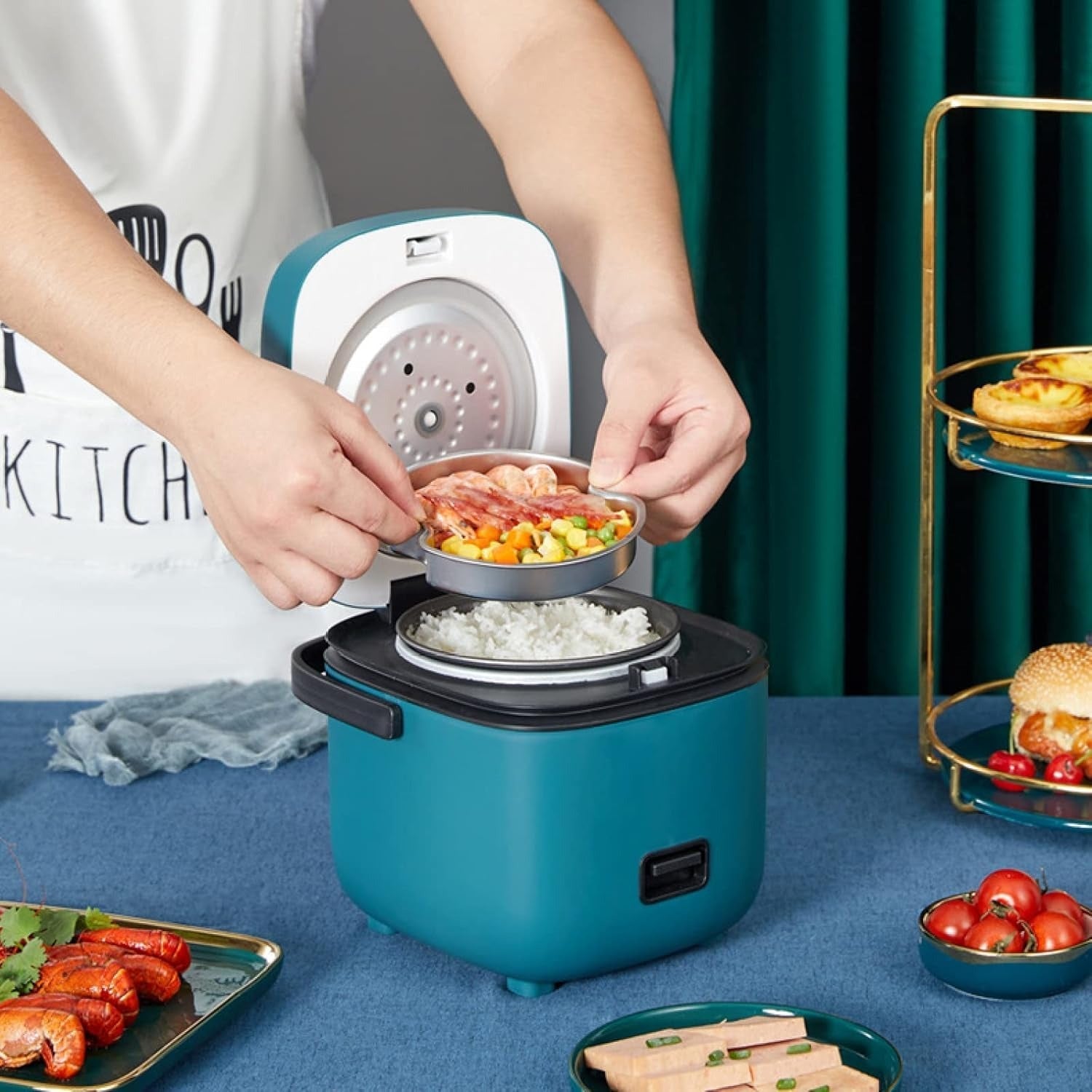 Mini Rijstkoker | Multifunctionele 1,2L Rijststomer voor 1-2 Personen 1