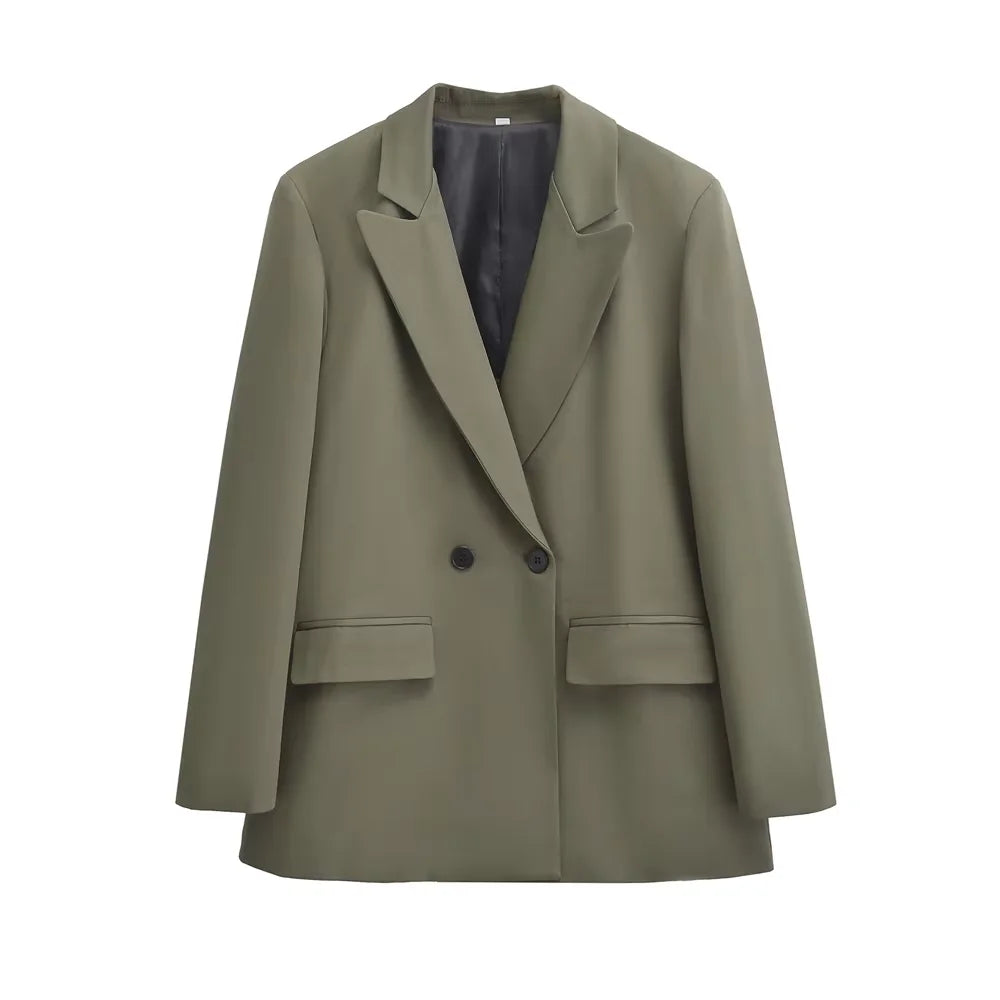 Minimalistische Dames Blazer | Gestructureerd Met Dubbele Knoopsluiting 0
