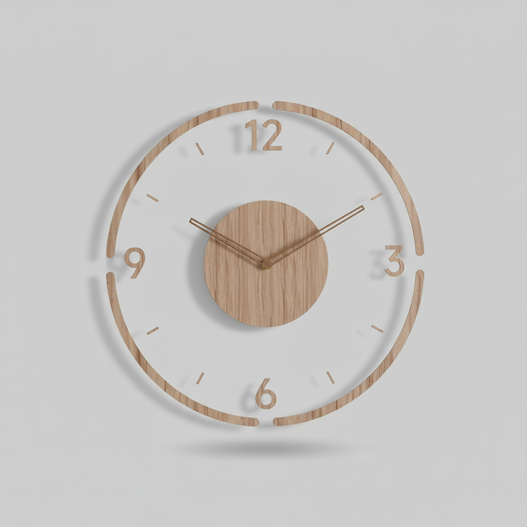 Moderne Houten Wandklok | Stijlvolle Muurdecoratie 1