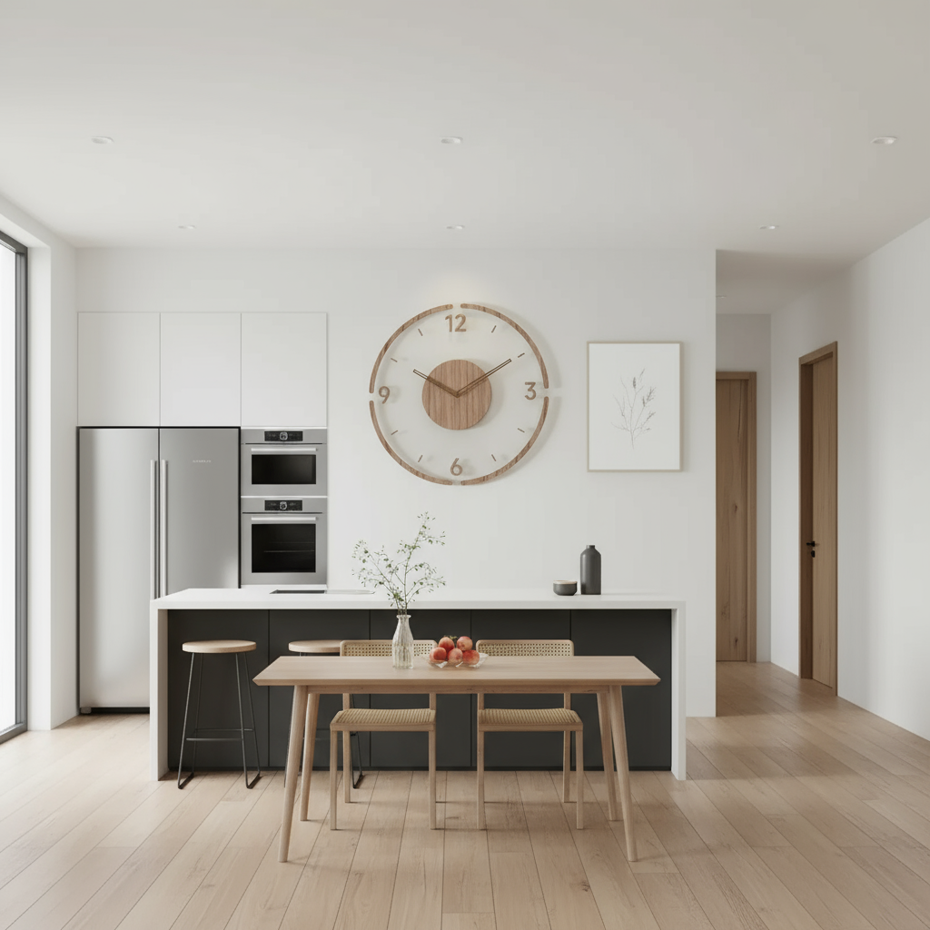 Moderne Houten Wandklok | Stijlvolle Muurdecoratie 2