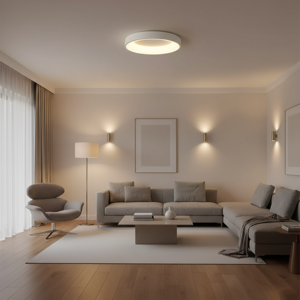 Noordse Ronde LED Plafondlamp | Plafonniere voor Woonkamer 2