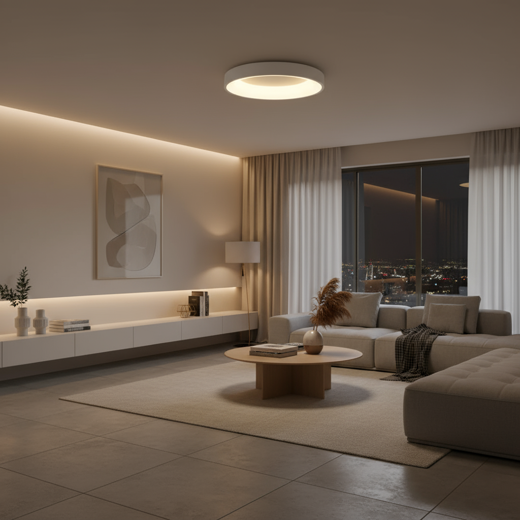 Noordse Ronde LED Plafondlamp | Plafonniere voor Woonkamer 5