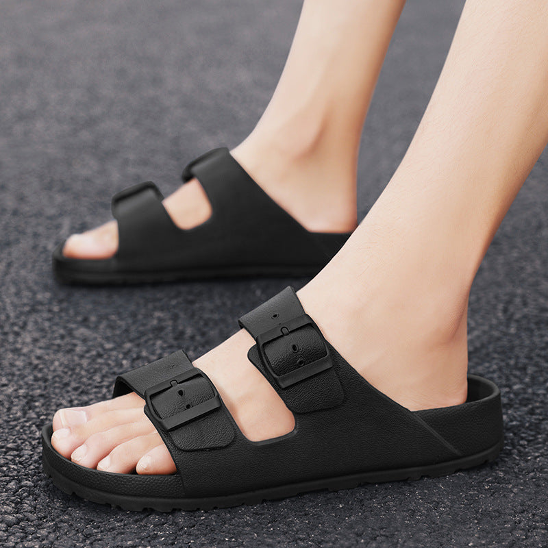 Stijlvolle Heren Sandalen met Verstelbare Gesp en Dikke Zool | Casual Open Teen Sandaal voor Lente/Zomer-2