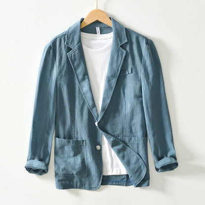 Variant image for Stijlvolle Heren Blazer van Katoen-Linnenmix met Ontspannen Pasvorm | Ideaal voor Lente en Zomer-9