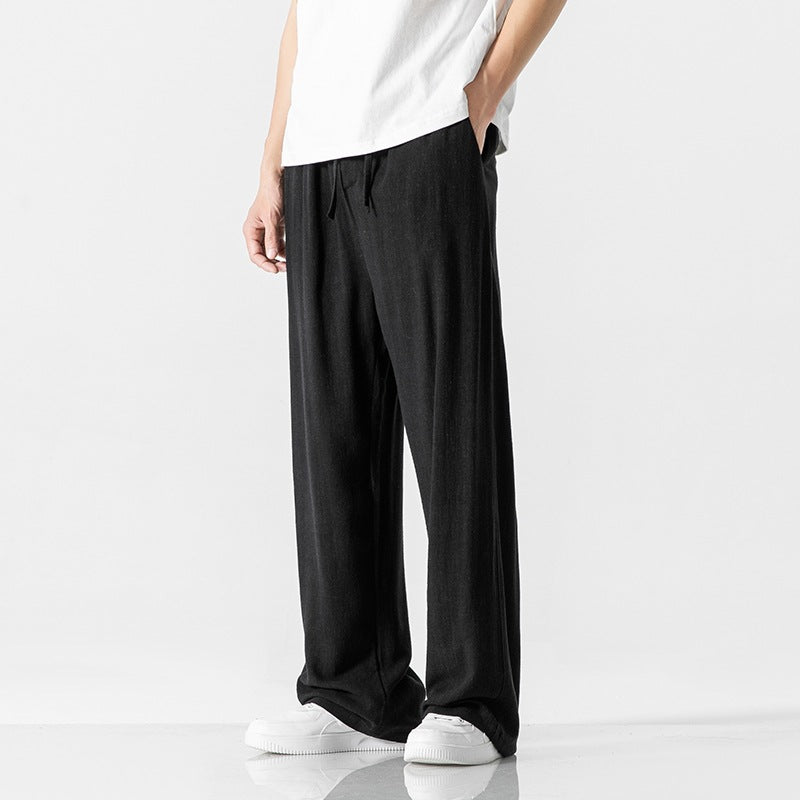 Variant image for Linnen Blend Casual Broek voor Mannen | Losse Pasvorm met Trekkoord Taille – Volledige Lengte, Ademend en Comfortabel-7