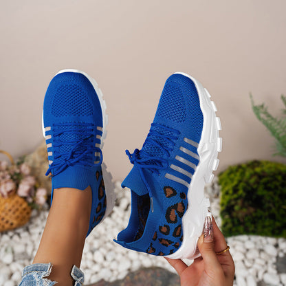 Variant image for Modieuze Dames Sneakers met Ademend Flyknit en Luipaardprint | Ondersteunende Golfzool voor Comfort-9