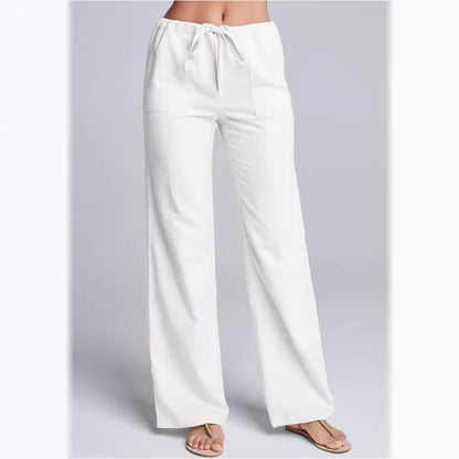 Variant image for Luchtige Vrouwenbroek van Katoen-Linnenmix met Verstelbare Taille | Casual Volledige Lengte voor Comfort en Stijl-1