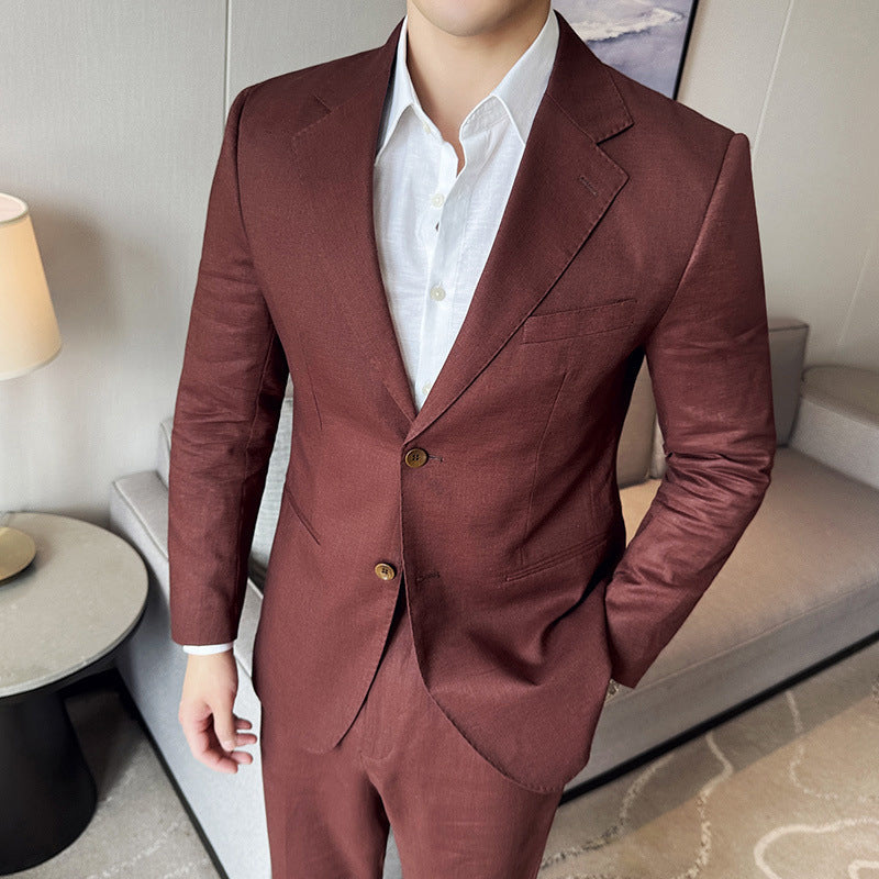 Stijlvolle Heren Blazer in Katoen-Linnenmix met Slanke Pasvorm | Perfect voor Lente en Zomer-3