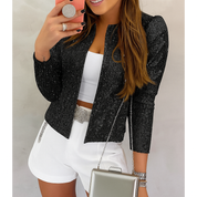 Olive Glitterjas | Chique Sparkling Party Jas 1