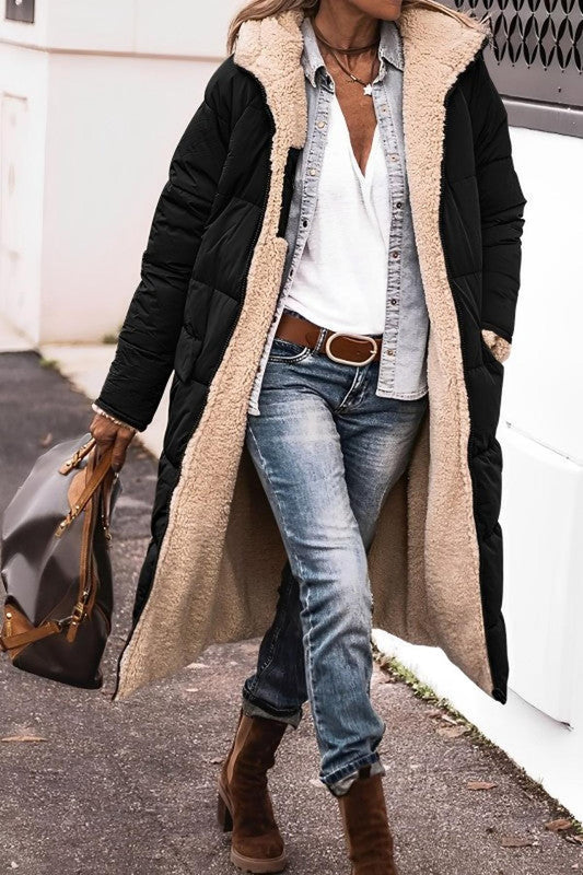 Omkeerbare Lange Dames Jas Winter | Teddy Voering 0