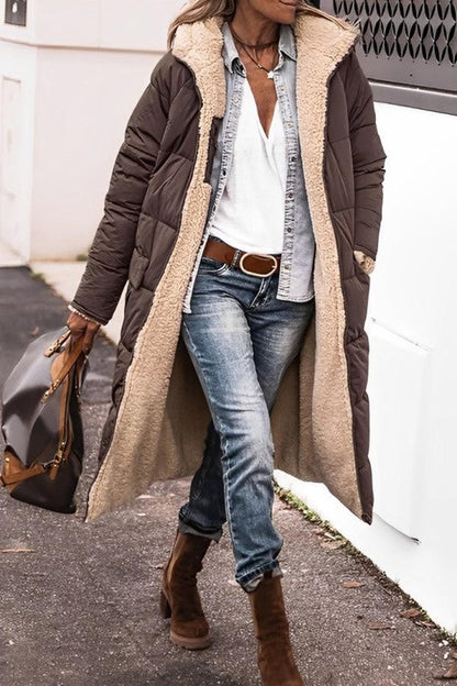 Omkeerbare Lange Dames Jas Winter | Teddy Voering 1