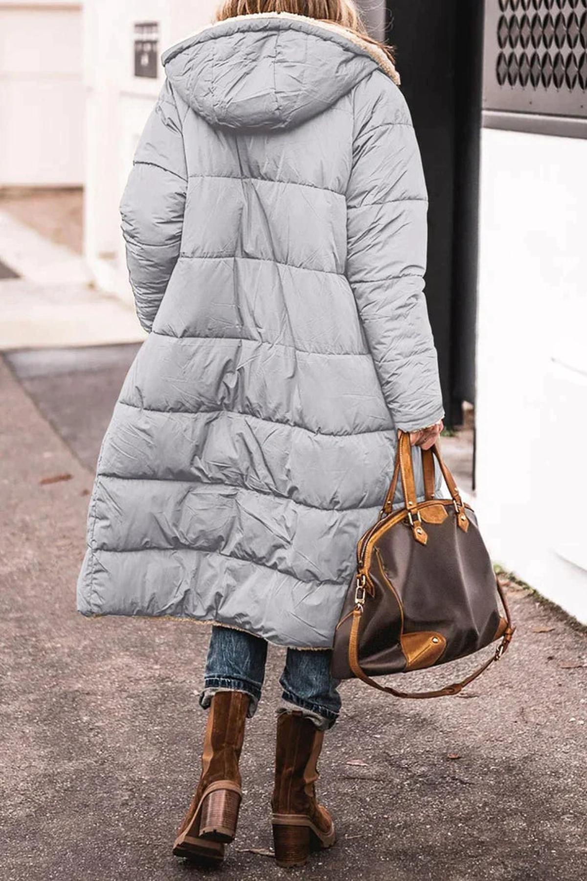 Omkeerbare Lange Dames Jas Winter | Teddy Voering 6