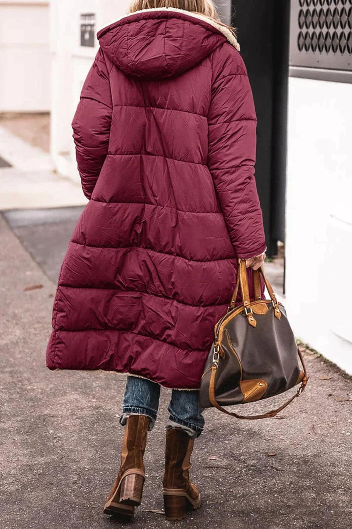 Omkeerbare Lange Dames Jas Winter | Teddy Voering 8