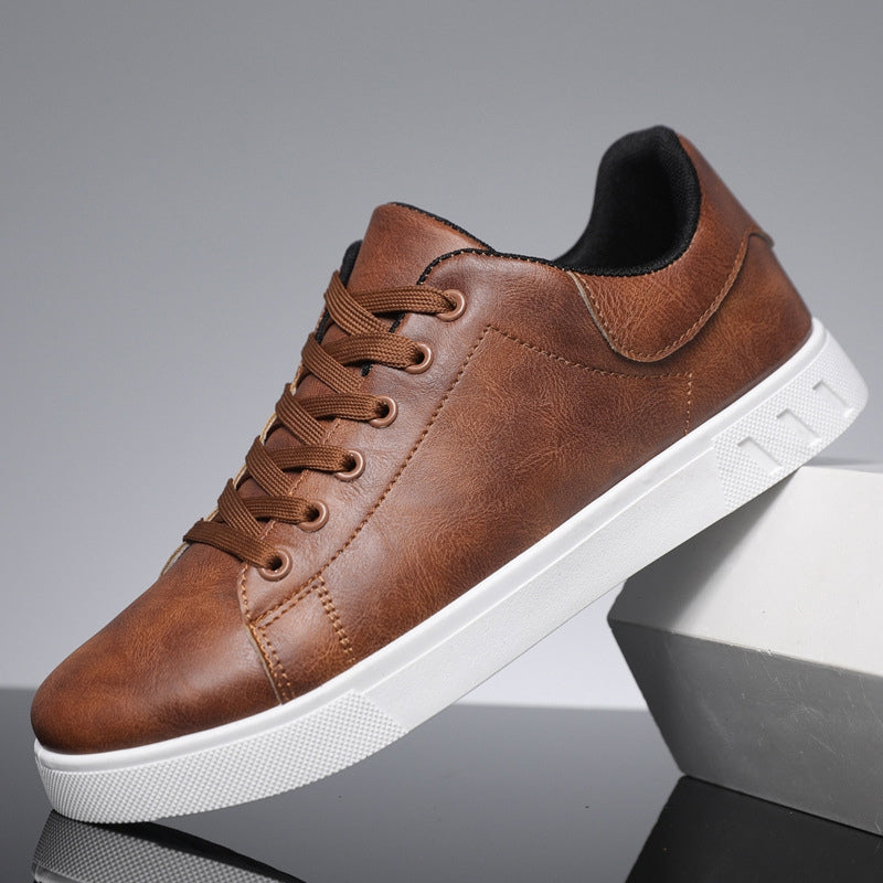 Stijlvolle Lederen Sneakers Heren | Ondersteunende Pasvorm, Casual Low-Top, Witte Sneakers-2