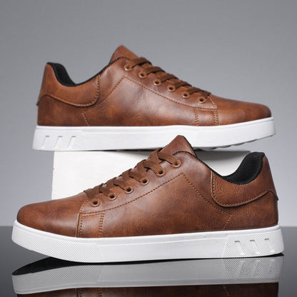 Stijlvolle Lederen Sneakers Heren | Ondersteunende Pasvorm, Casual Low-Top, Witte Sneakers-3