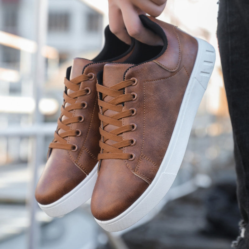 Stijlvolle Lederen Sneakers Heren | Ondersteunende Pasvorm, Casual Low-Top, Witte Sneakers-6