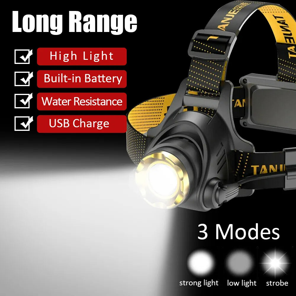 Oplaadbare Hoofdlamp 990000LM | Tactische LED Hoofdlamp 1