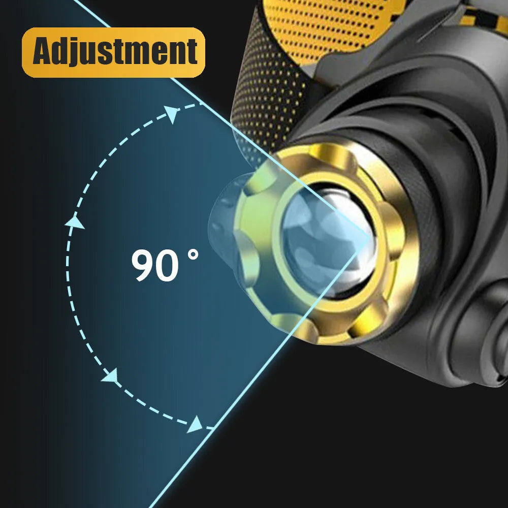 Oplaadbare Hoofdlamp 990000LM | Tactische LED Hoofdlamp 3