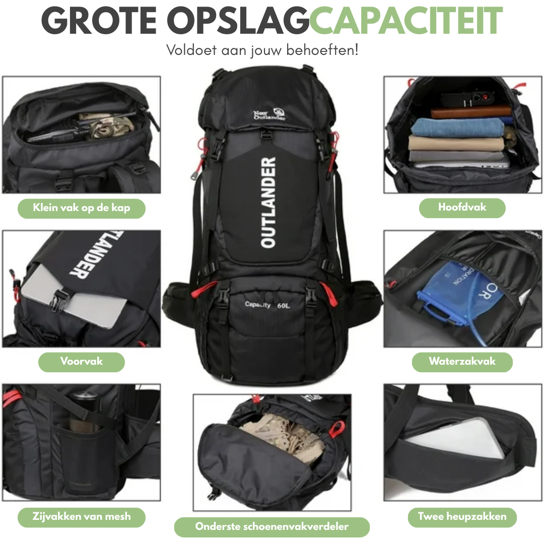 OutdoorHaven | Trekkingrugzak 60L Waterdicht 4