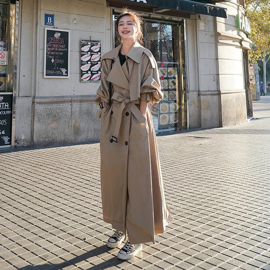 Oversized Dames Trenchcoat | Klassiek Dubbelrijig Design 0