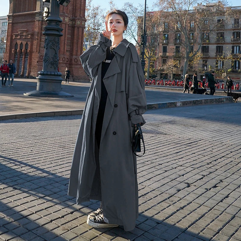 Oversized Dames Trenchcoat | Klassiek Dubbelrijig Design 1