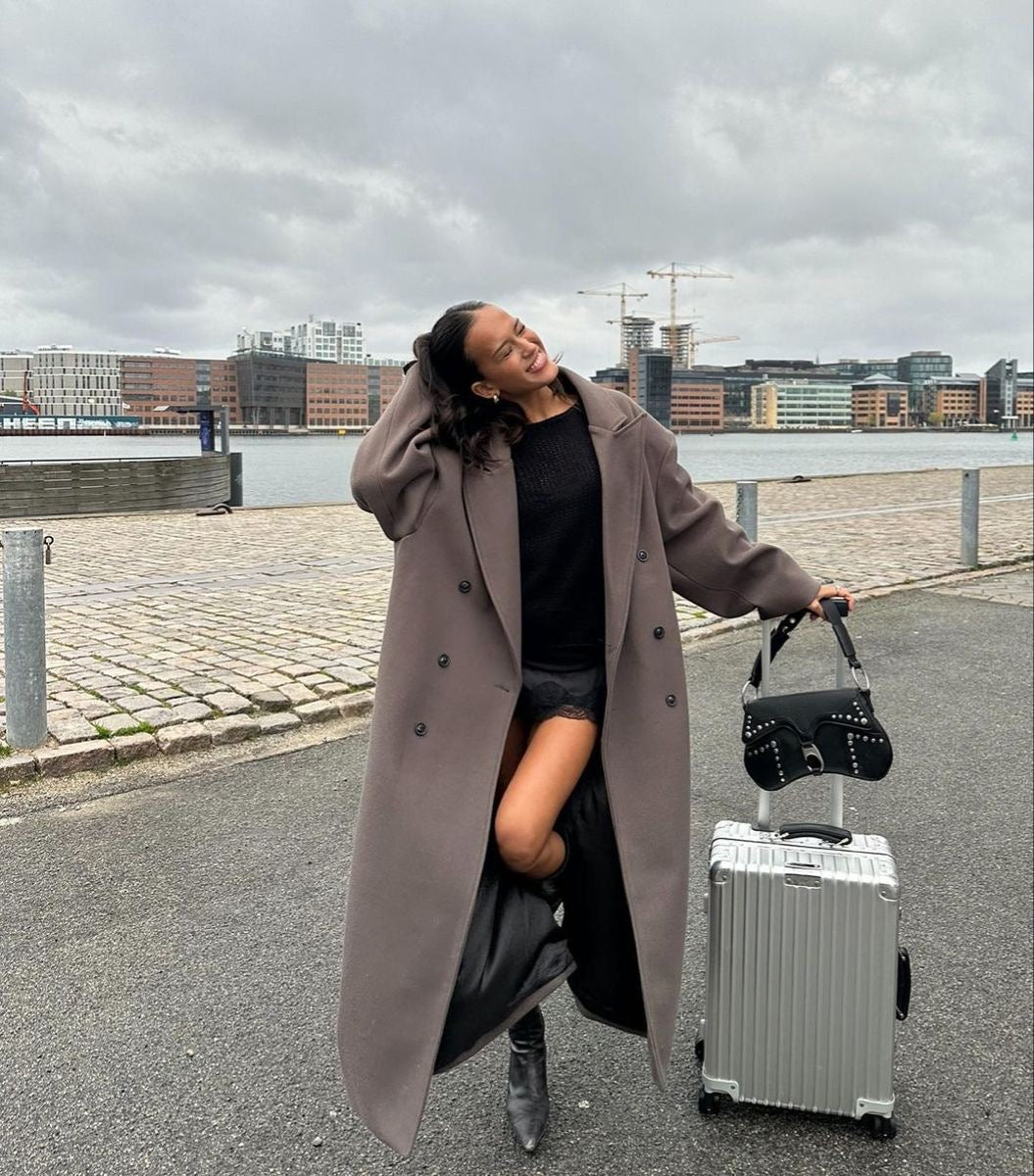 Oversized Damesjas | Lange Trenchcoat met Reverskraag 5