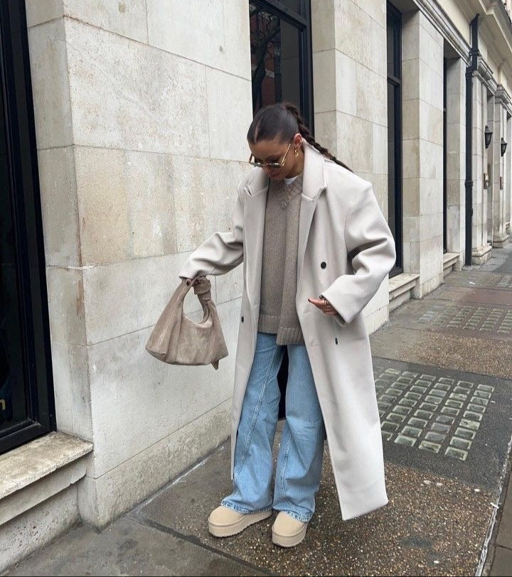 Oversized Damesjas | Lange Trenchcoat met Reverskraag 6