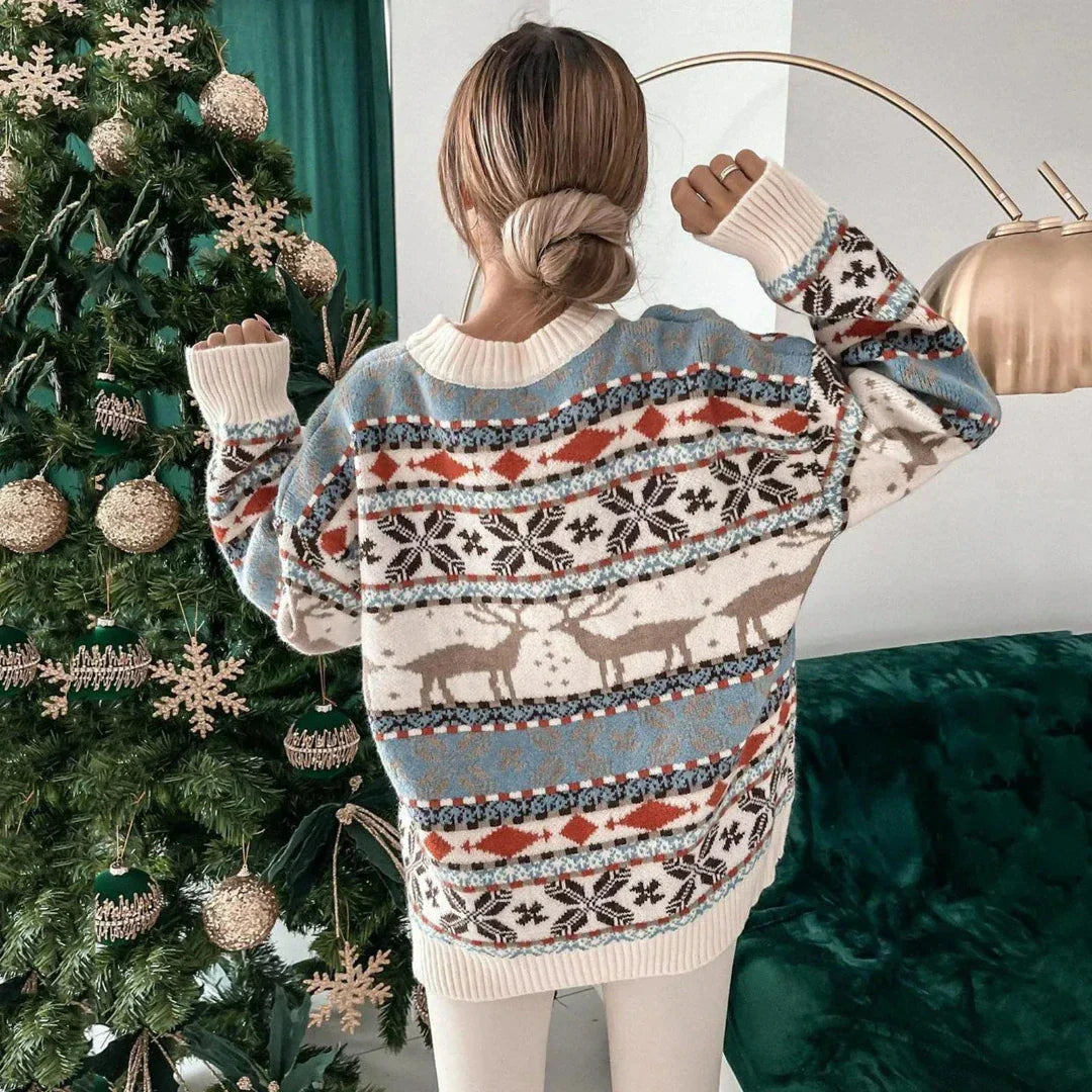 Oversized Kersttrui met Rendier Motief | Damesmode 1