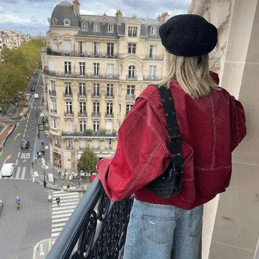 Oversized Leren Jas | Dames Casual Jas Zwart 0