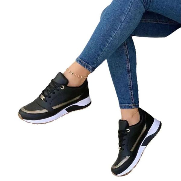 Moderne Witte Sneakers Dames met Ondersteunende Pasvorm van Faux Leer | Casual Schoenen voor Dagelijks Gebruik-5