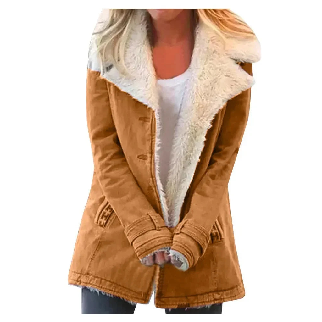Pluche Reversjas | Dames Parka Winterjas voor Herfst en Winter 2