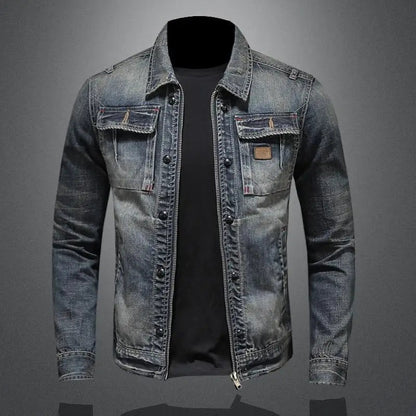 Retro Denimjack | Mannelijk Spijkerjasje met Borstzakken 0
