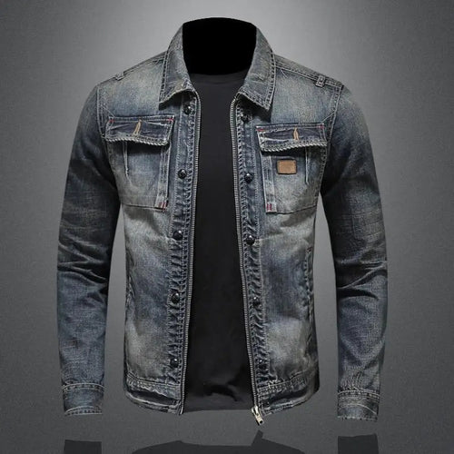 Retro Denimjack | Mannelijk Spijkerjasje met Borstzakken 0