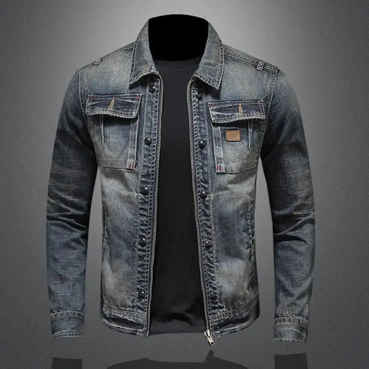Retro Denimjack | Mannelijk Spijkerjasje met Borstzakken 0
