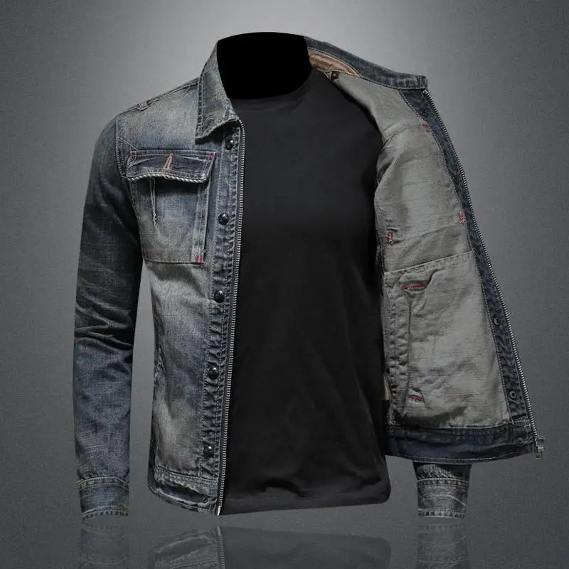 Retro Denimjack | Mannelijk Spijkerjasje met Borstzakken 1