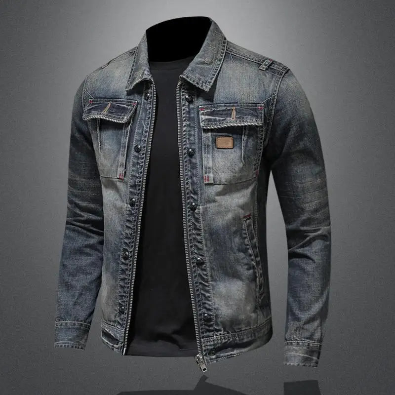 Retro Denimjack | Mannelijk Spijkerjasje met Borstzakken 2