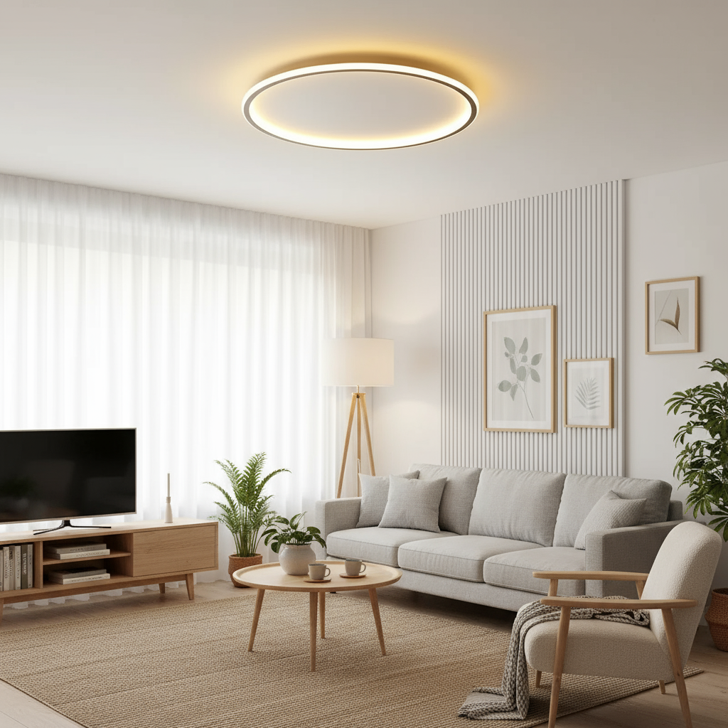 Ronde Zwarte LED Plafondlamp | Scandinavisch Design 2